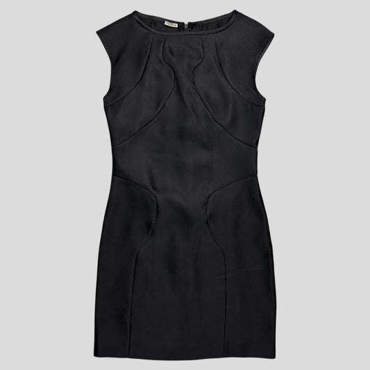 Miu Miu 2008 Silk Technical Panelled Sporty Dress - IT38 (UK8) | Small, Black