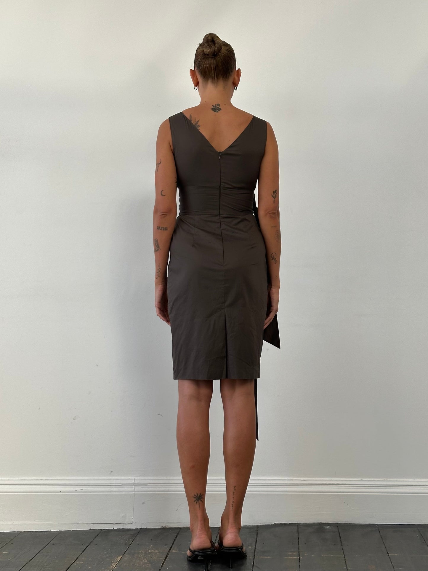 Max Mara Cotton Pleated Wrap Midi Dress - XS