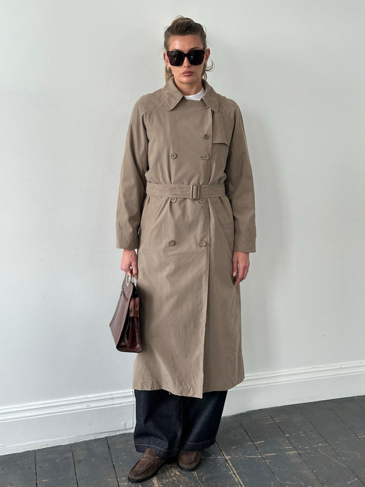 London Fog 1990s Double Breasted Belted Trench Coat - S