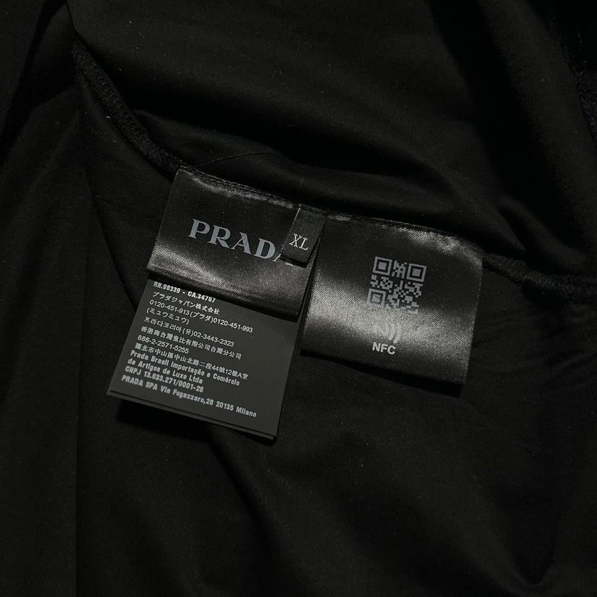Prada Black Side Logo T-Shirt | XL, Black