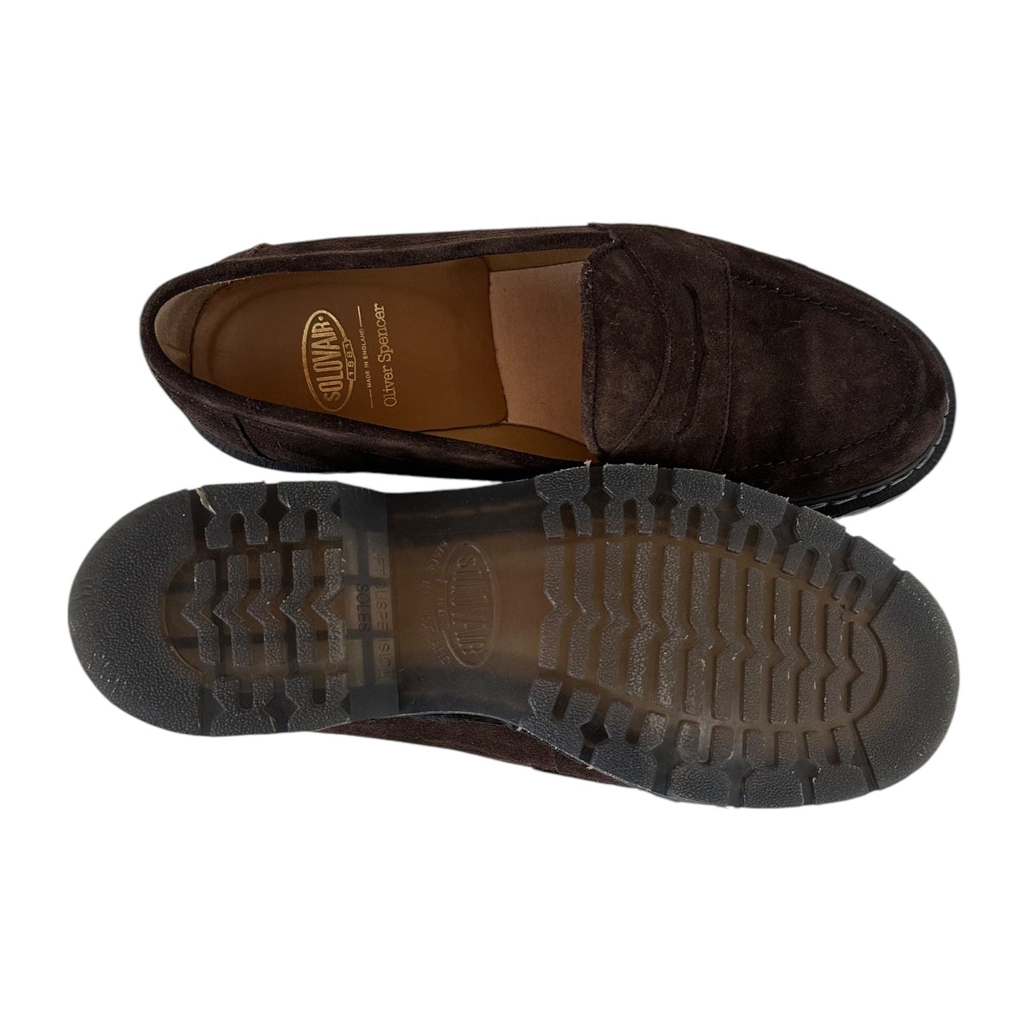 Oliver Spencer Solovair Brown Suede Penny Loafers