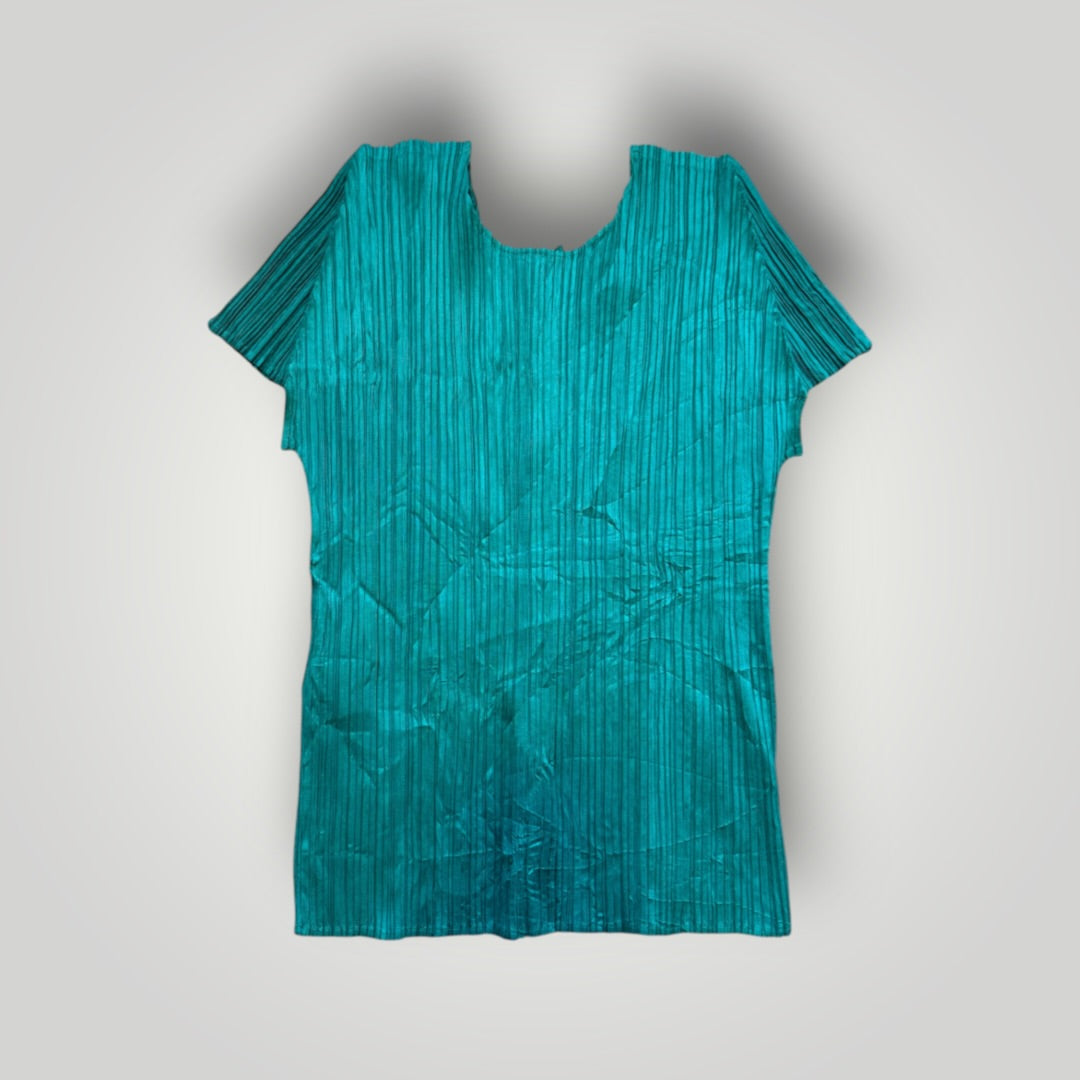 2000's Issey Miyake Ruffled Pleated Top 3 | O/S, Green