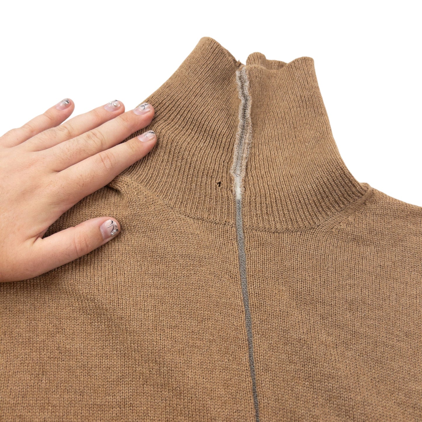 Vintage 90s Comme Des Garçons Knit Turtleneck Jumper Size S | Small, Brown