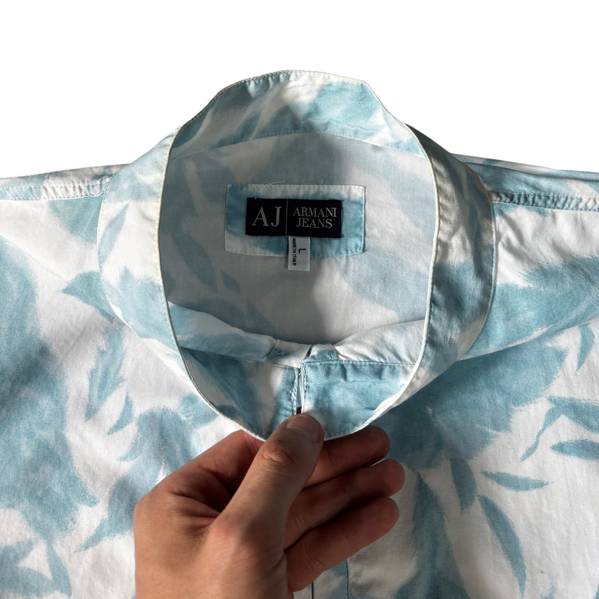 Armani Jeans 00's Botanic Pattern Button Loop Shirt L | Large, Multicoloured