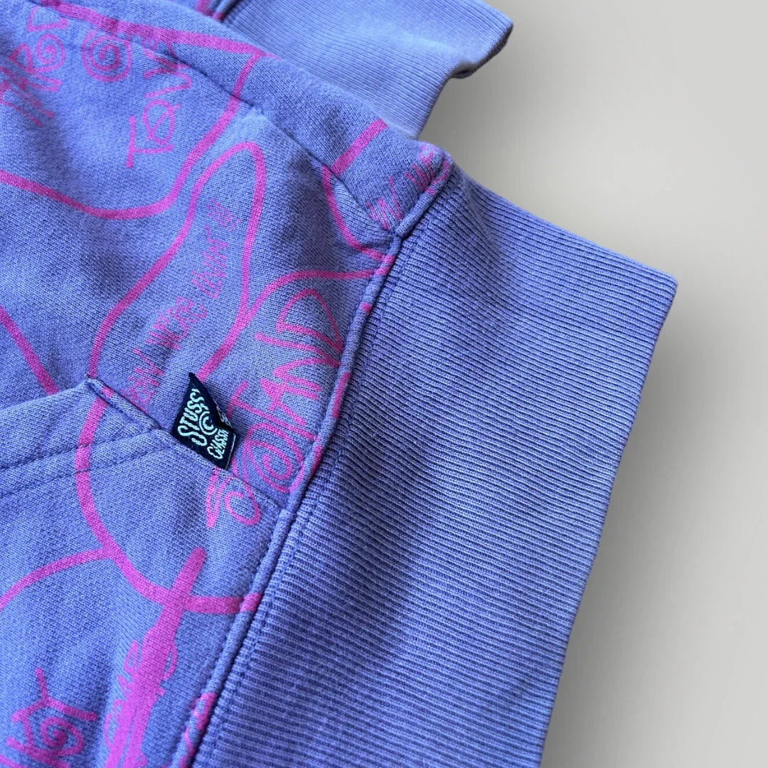 Stüssy Graffiti ‘Hard Knocks’ Zip Up Hoodie M