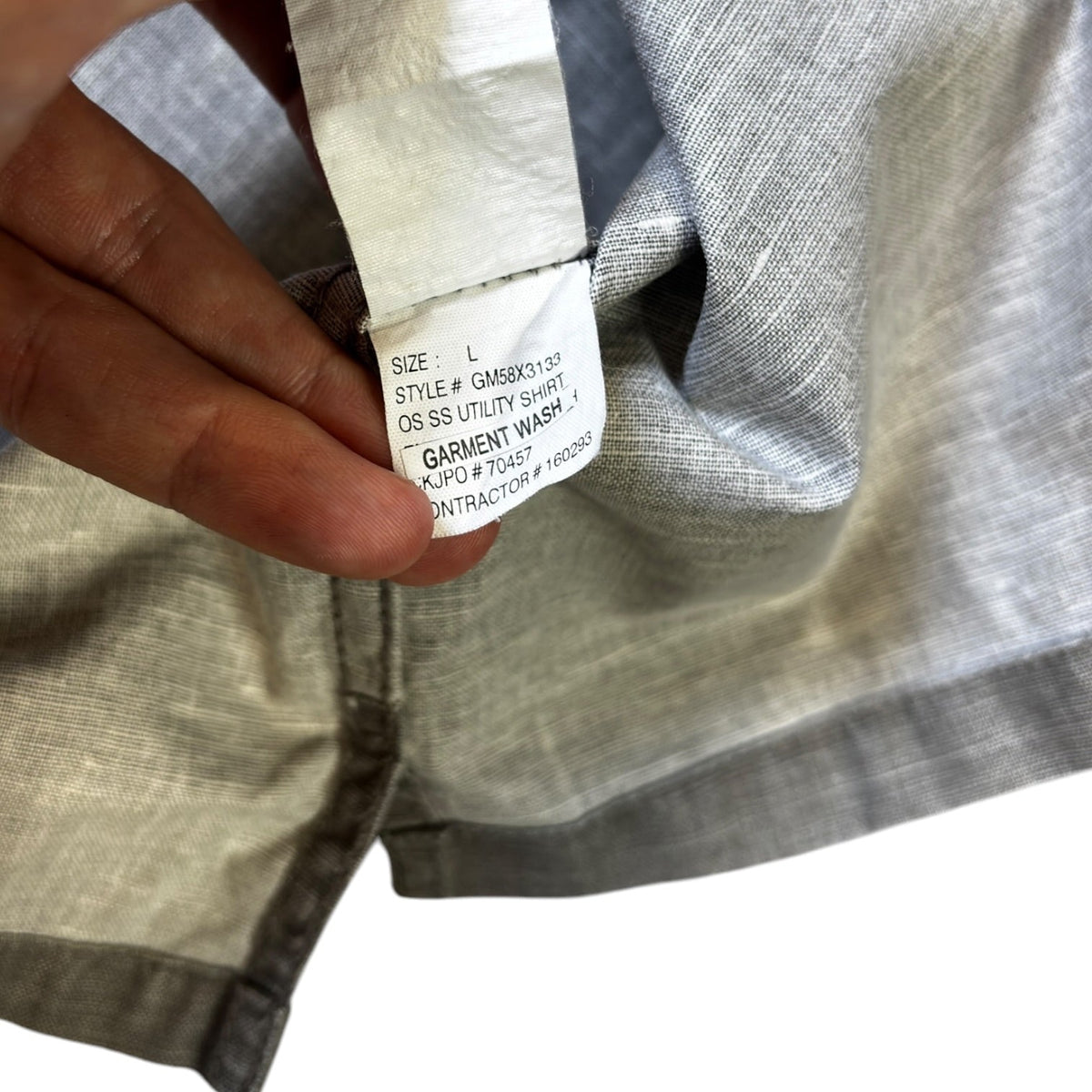 Calvin Klein Jeans Linen Utility Shirt L | Large, Grey