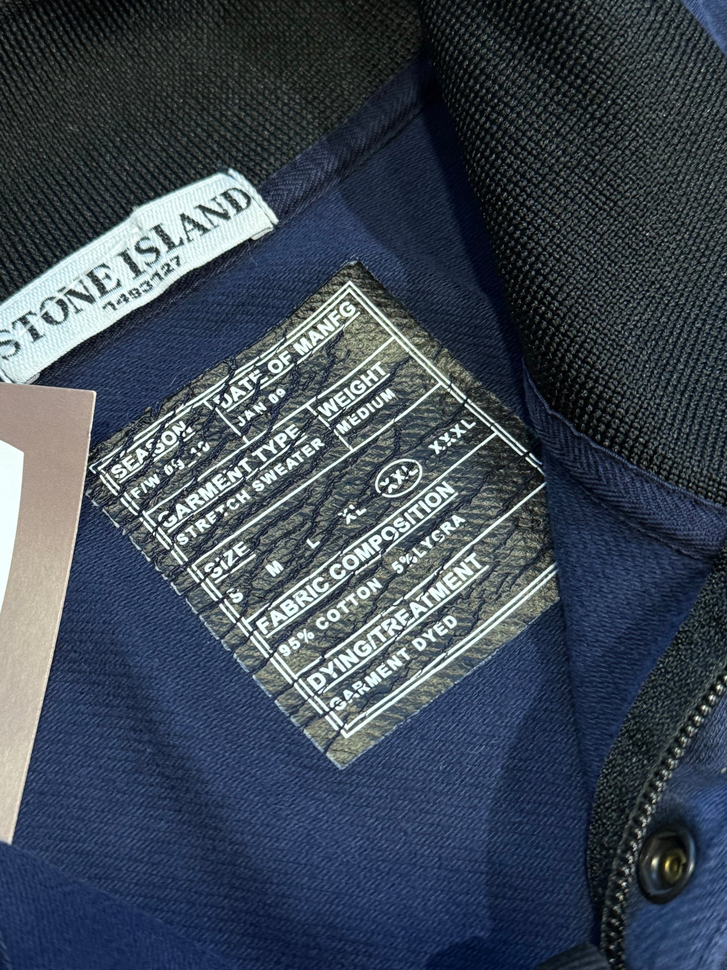 Stone Island AW/09 Cotton/Lycra Mix Half Zip Jumper XL/XXL
