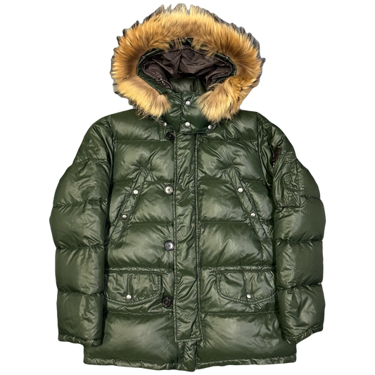 Duvetica Fur Hood Puffer Jacket In Green ( M )