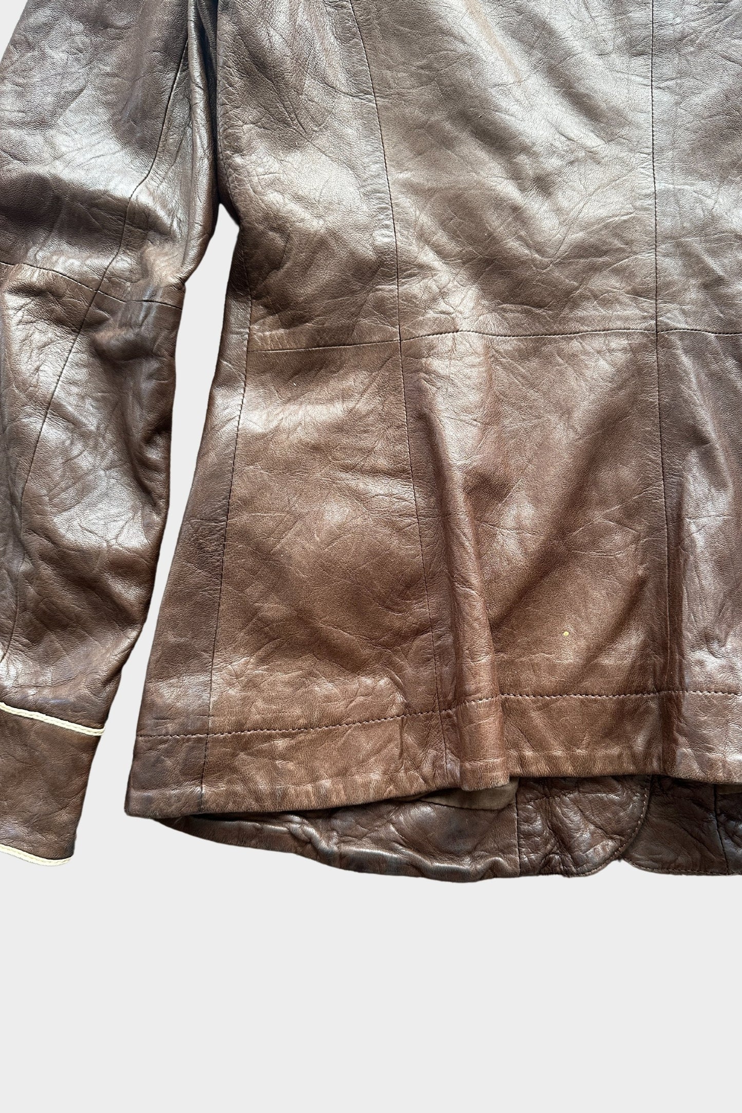 Emporio Armani 2005 Brown Leather Jacket