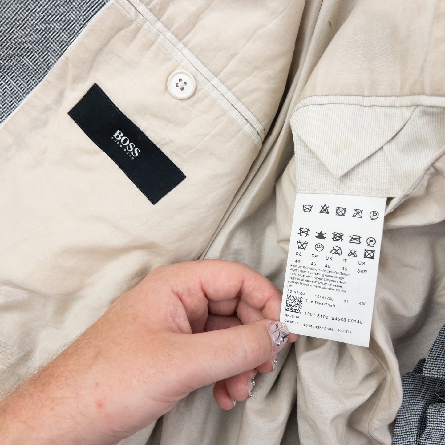 Vintage Hugo Boss Jacket & Trousers Suit Set Size | W31, Grey