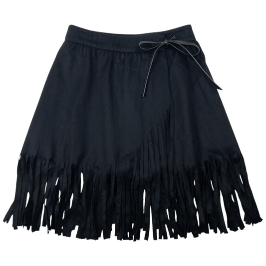 Vintage 2000s Emporio Armani Fringe Wrap Skirt Womens Size W26 | W26, Black