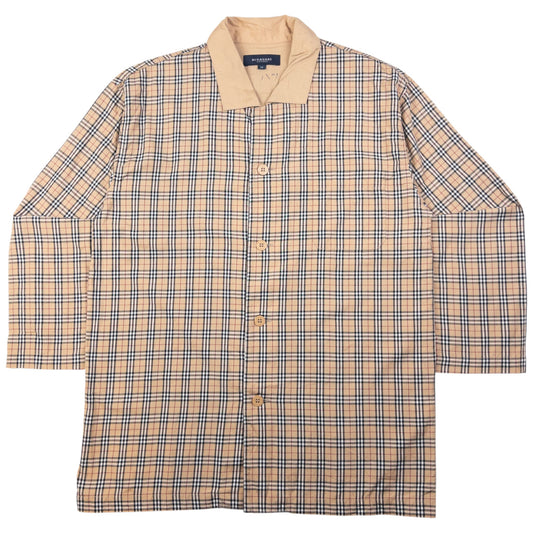 Vintage Burberry Nova Check Long Sleeve Button Up Pyjama Shirt Size M