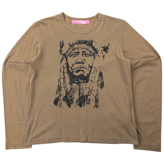 Vintage 2003 Junya Watanabe X Comme Des Garçons Native American Long Sleeve T Shirt Womens Size M
