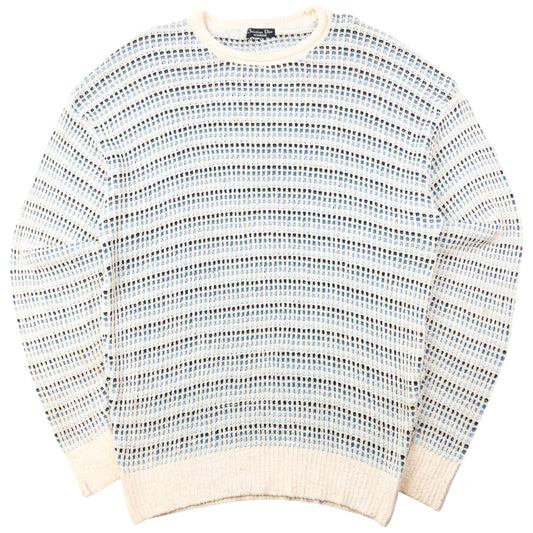 Vintage 90s Dior Monsieur Pattern Knit Jumper Size XL | XL, Blue