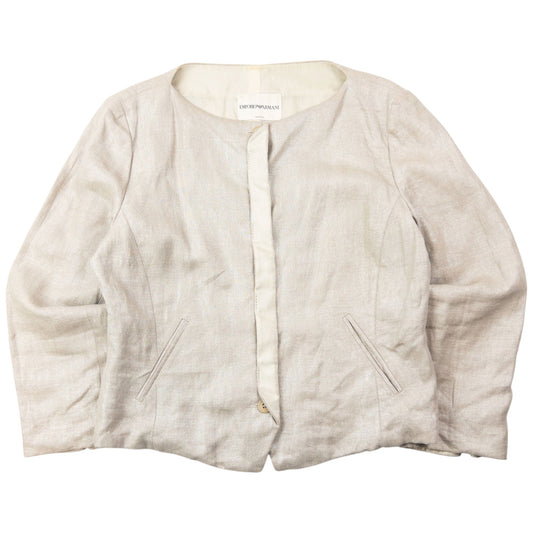 Vintage 2000s Emporio Armani Cropped Shimmer Jacket Womens Size M | Medium, Cream