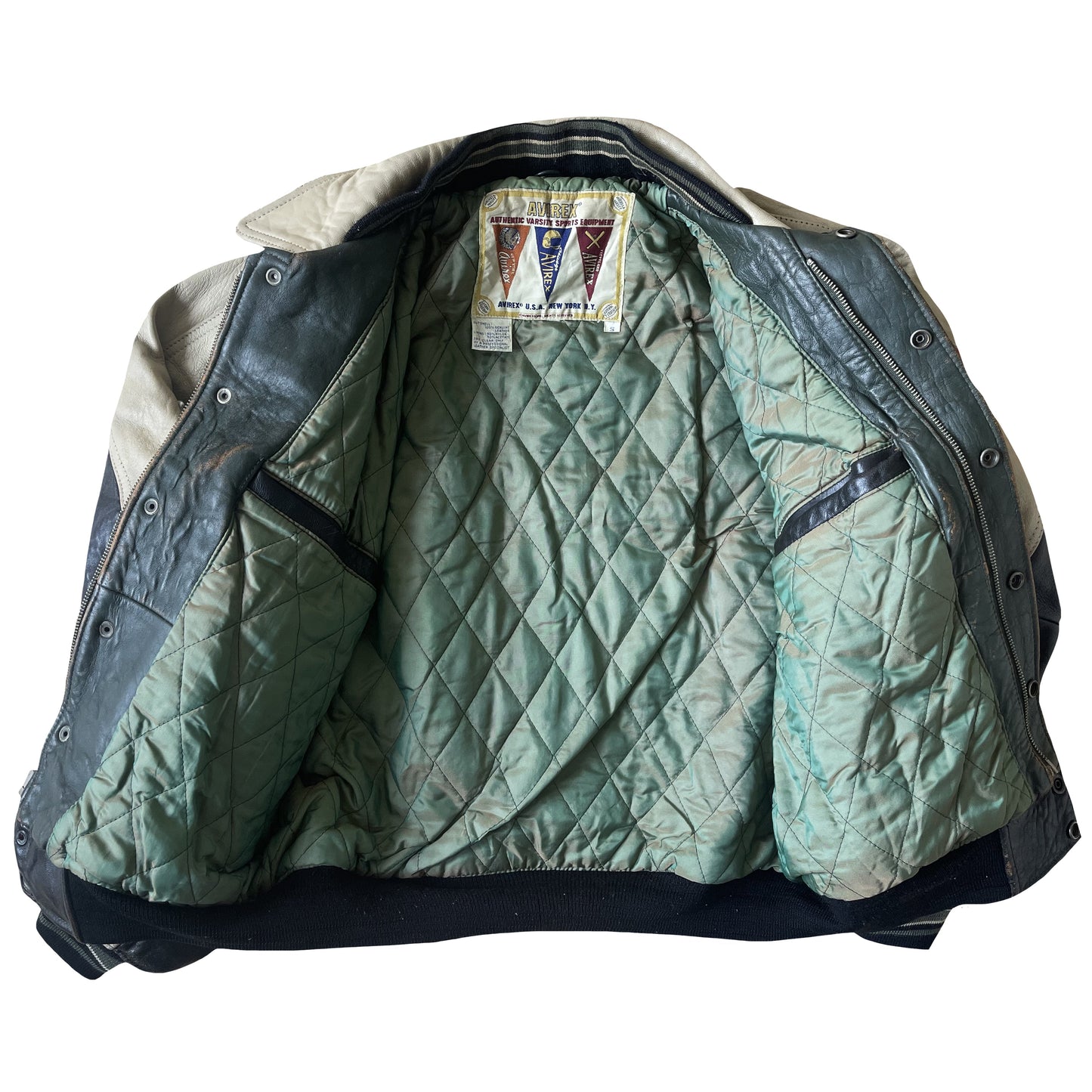 Avirex Wildbears Leather Varsity Jacket - S | Small, Black