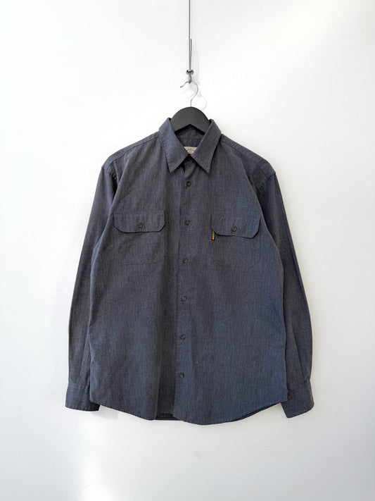 Armani Jeans 90s Drape Shirt | Large, Dark Grey