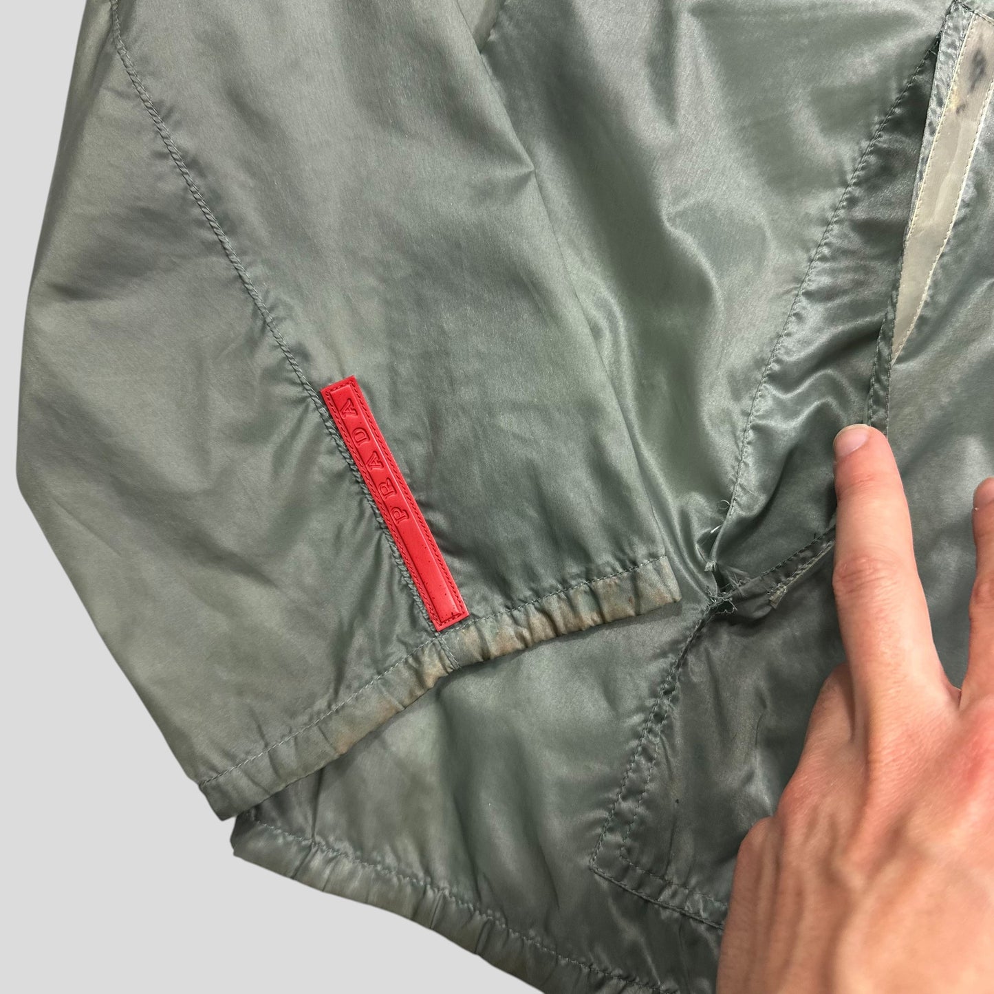 Prada Sport SS00 Transparent Jade Nylon Reflective Jacket - IT50