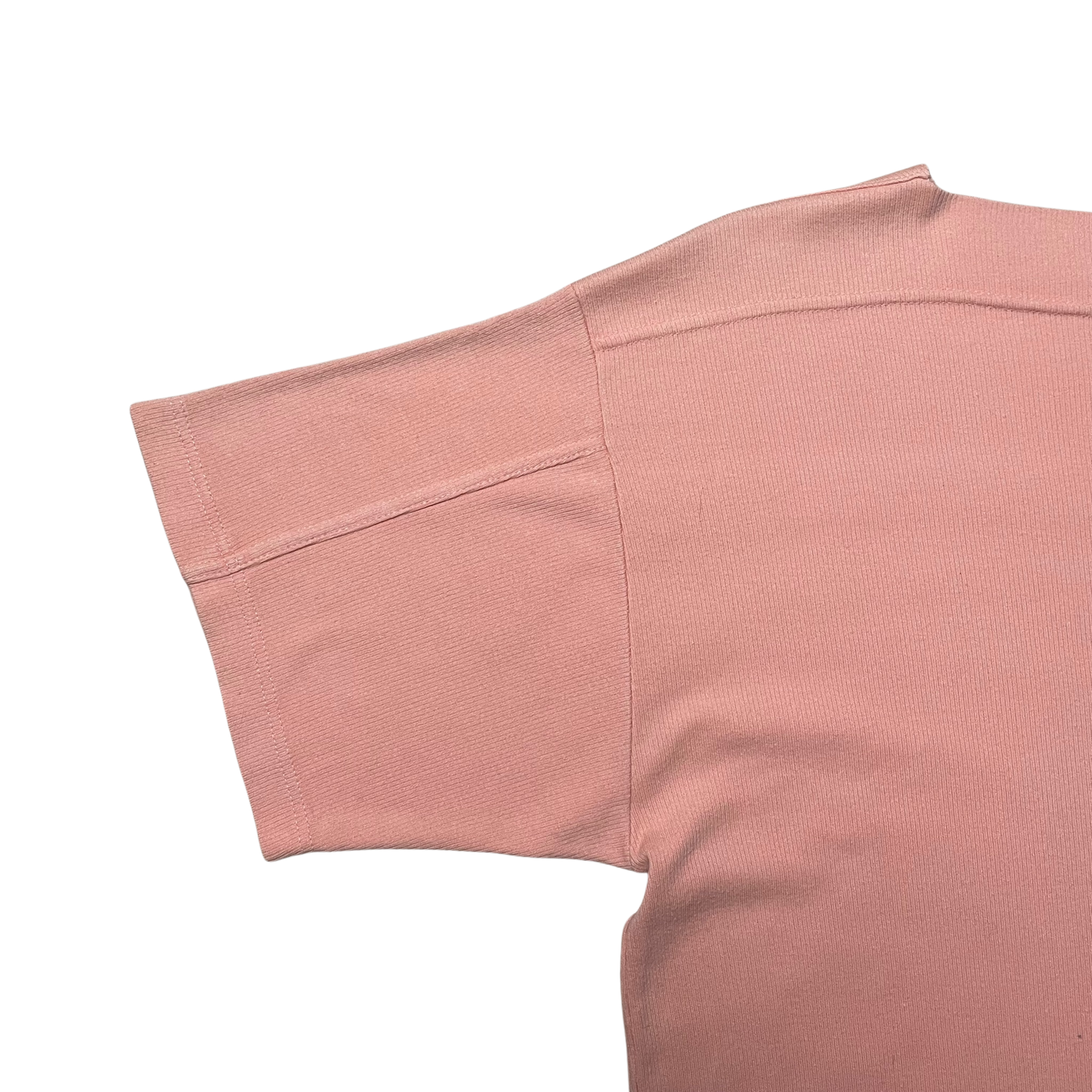 S/S 1990 Boneville Navy Arctic Peach Pink Ribbed Cotton T-shirt