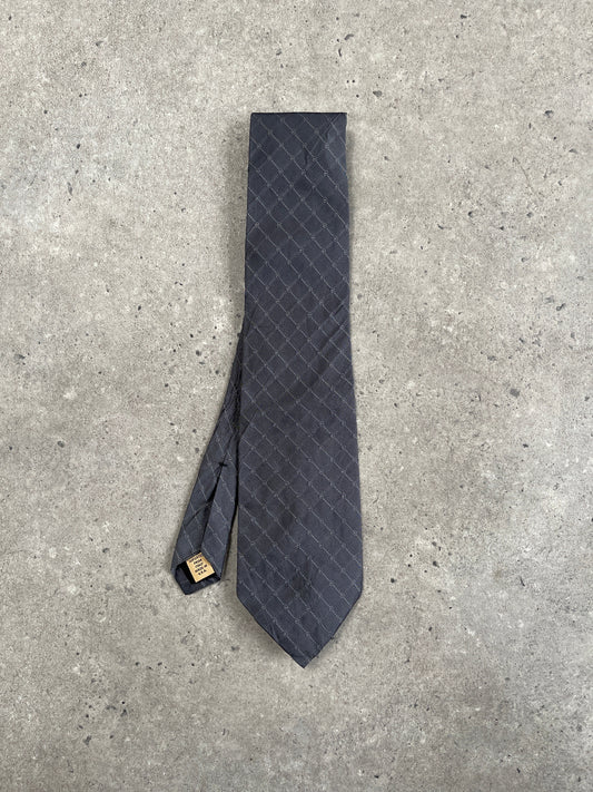 Donna Karen Signature 1990s Pure Silk Print Tie