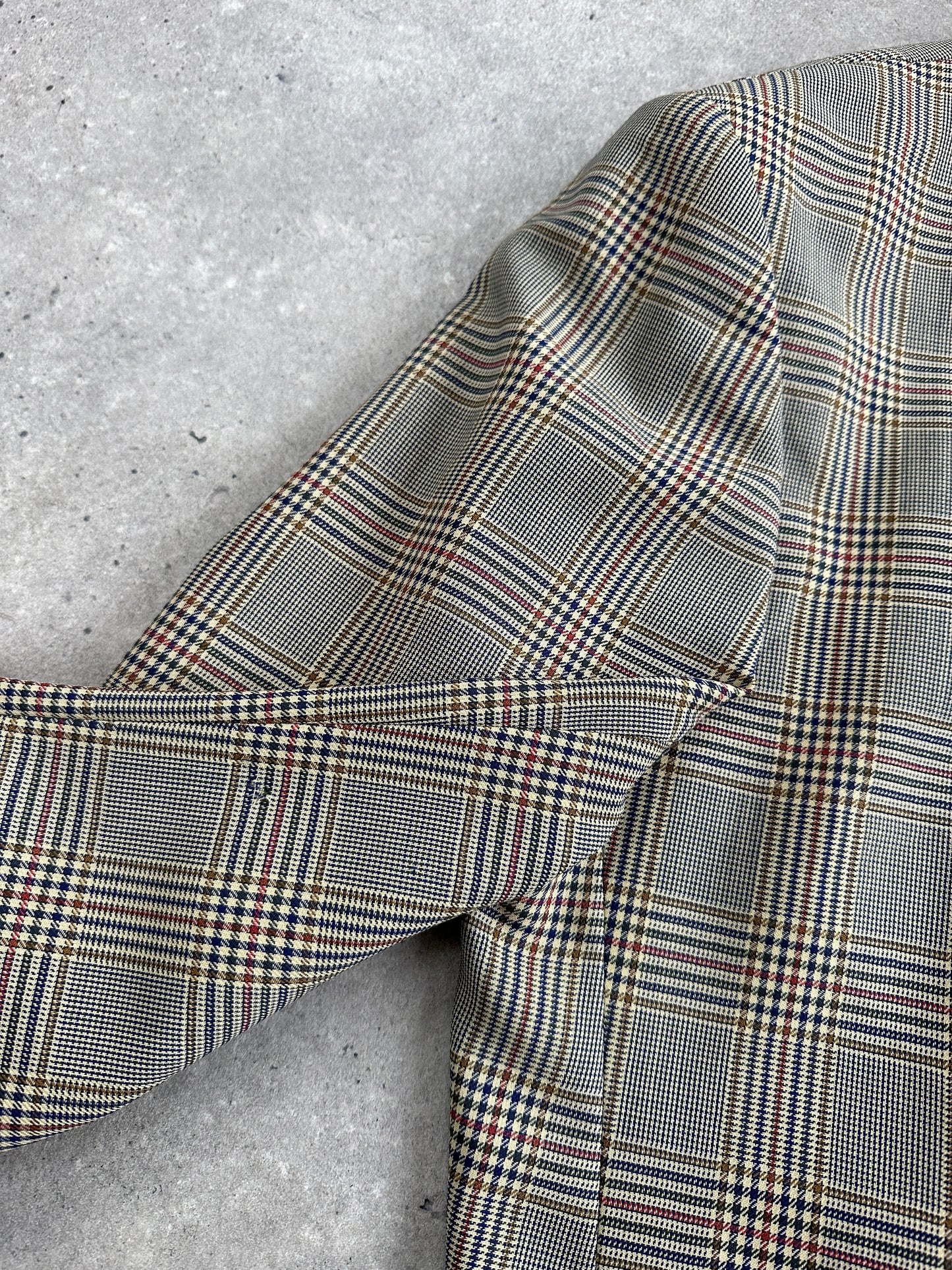 Burberry 1980s Pure Wool Single Breasted Check Blazer - 44R/XL