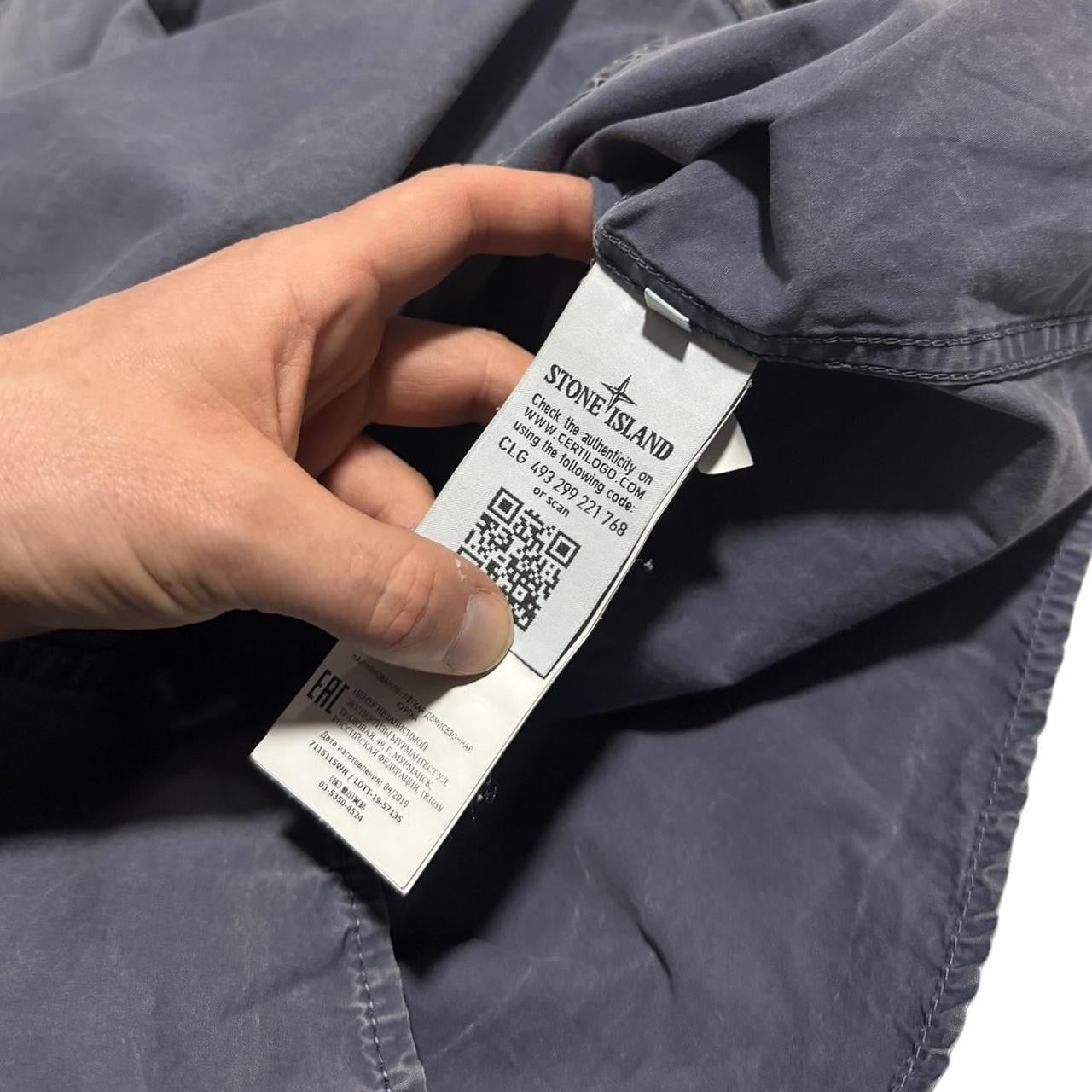 Stone Island Canvas Overshirt | Small, Slate Blue
