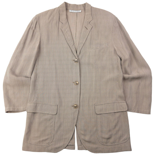 Vintage 90s Emporio Armani Pattern Blazer Jacket Size M | Medium, Beige