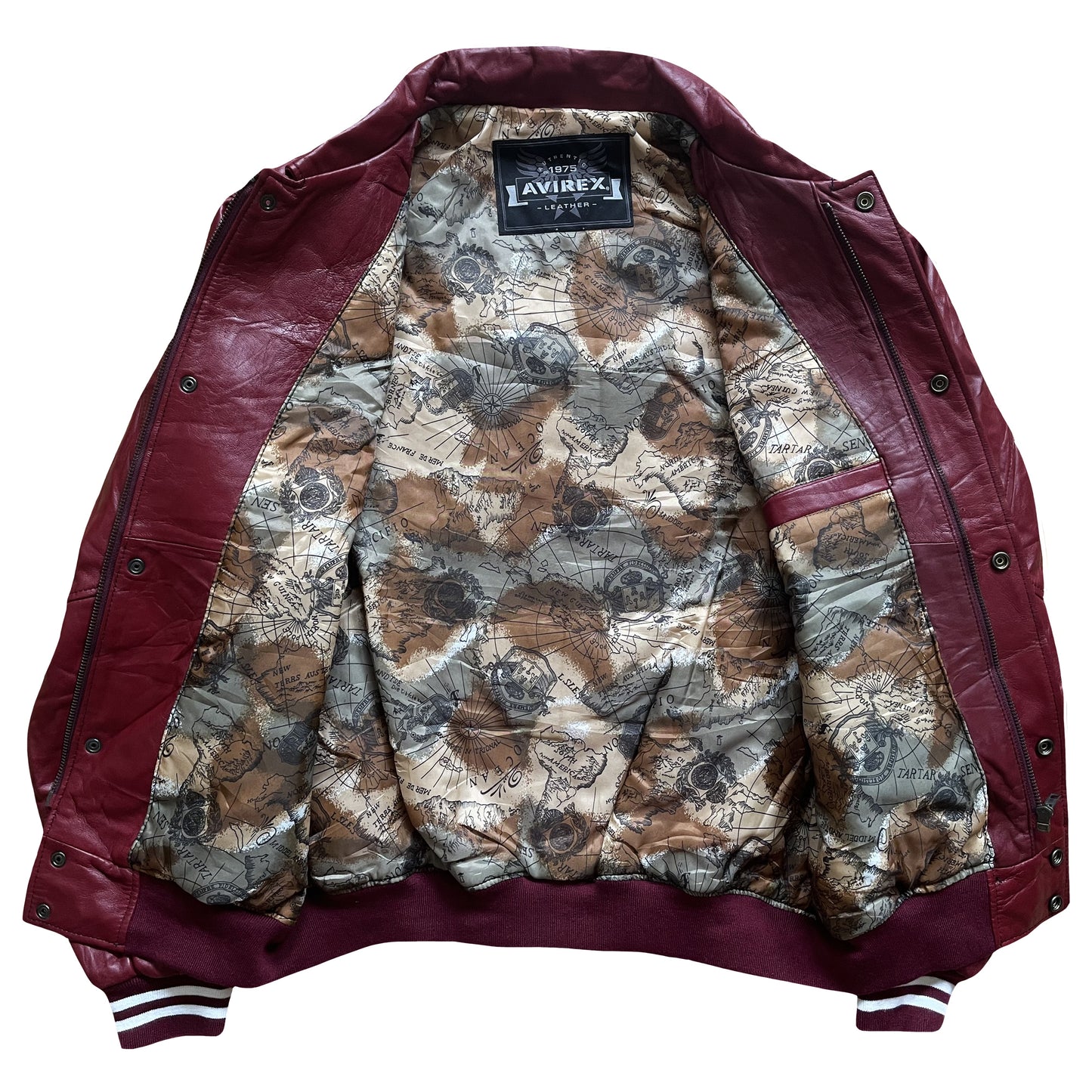 Avirex 'Sioux Football Team' Leather Varsity Jacket - M