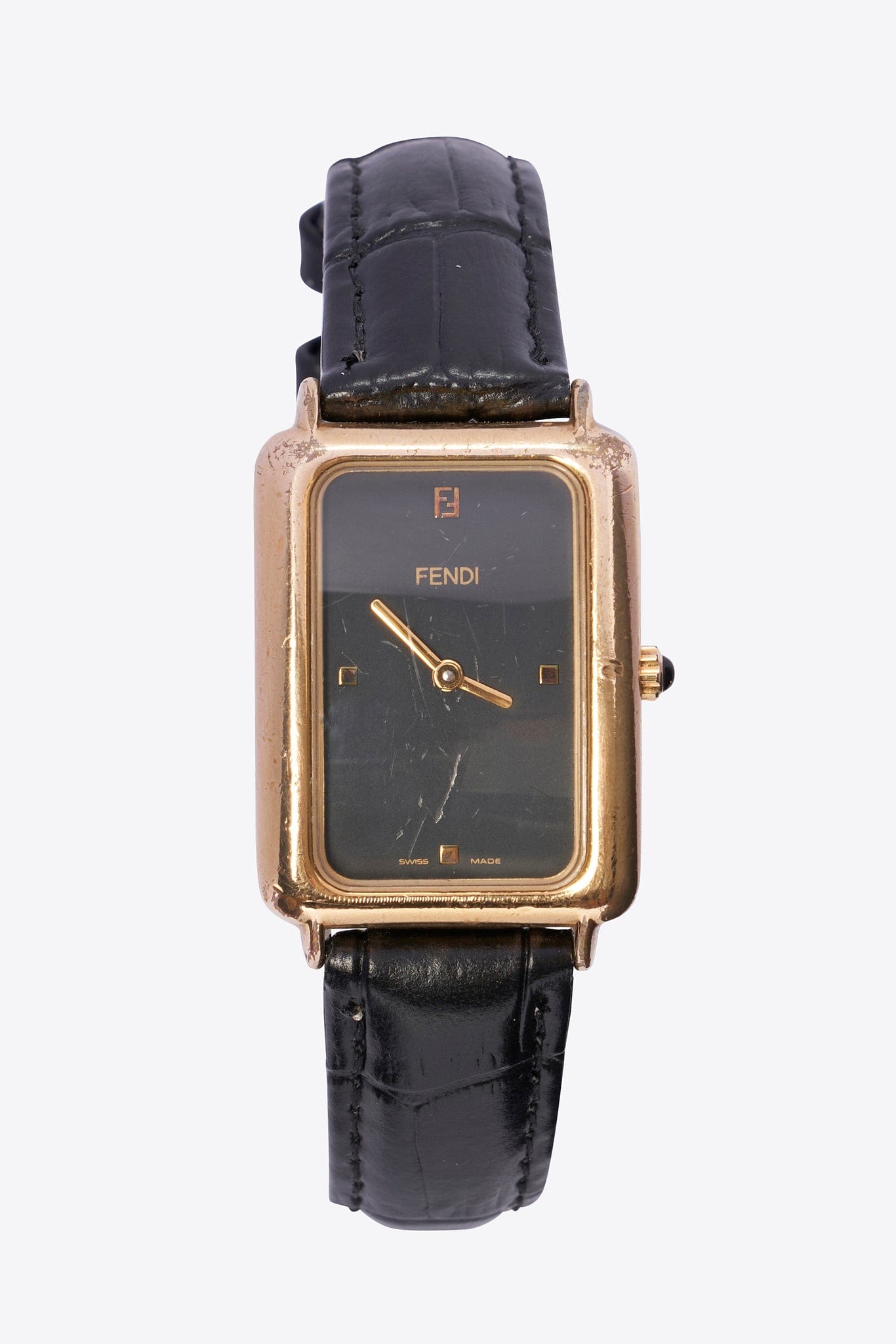 Vintage Fendi Black Leather Strap Watch Vintage Fendi interchangeable straps watch full set will be  main image 4