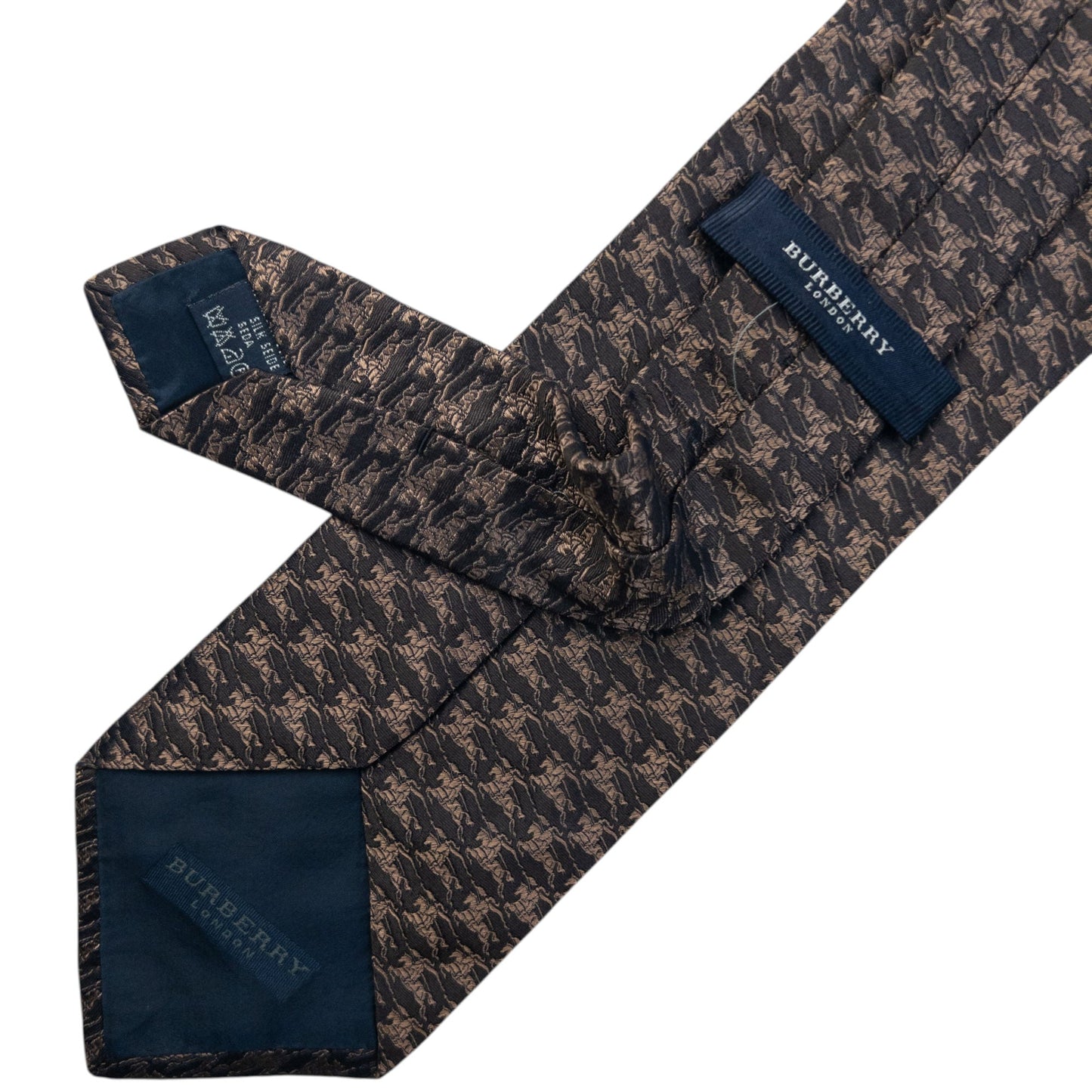 Vintage 2000s Burberry Monogram Silk Tie | O/S, Brown