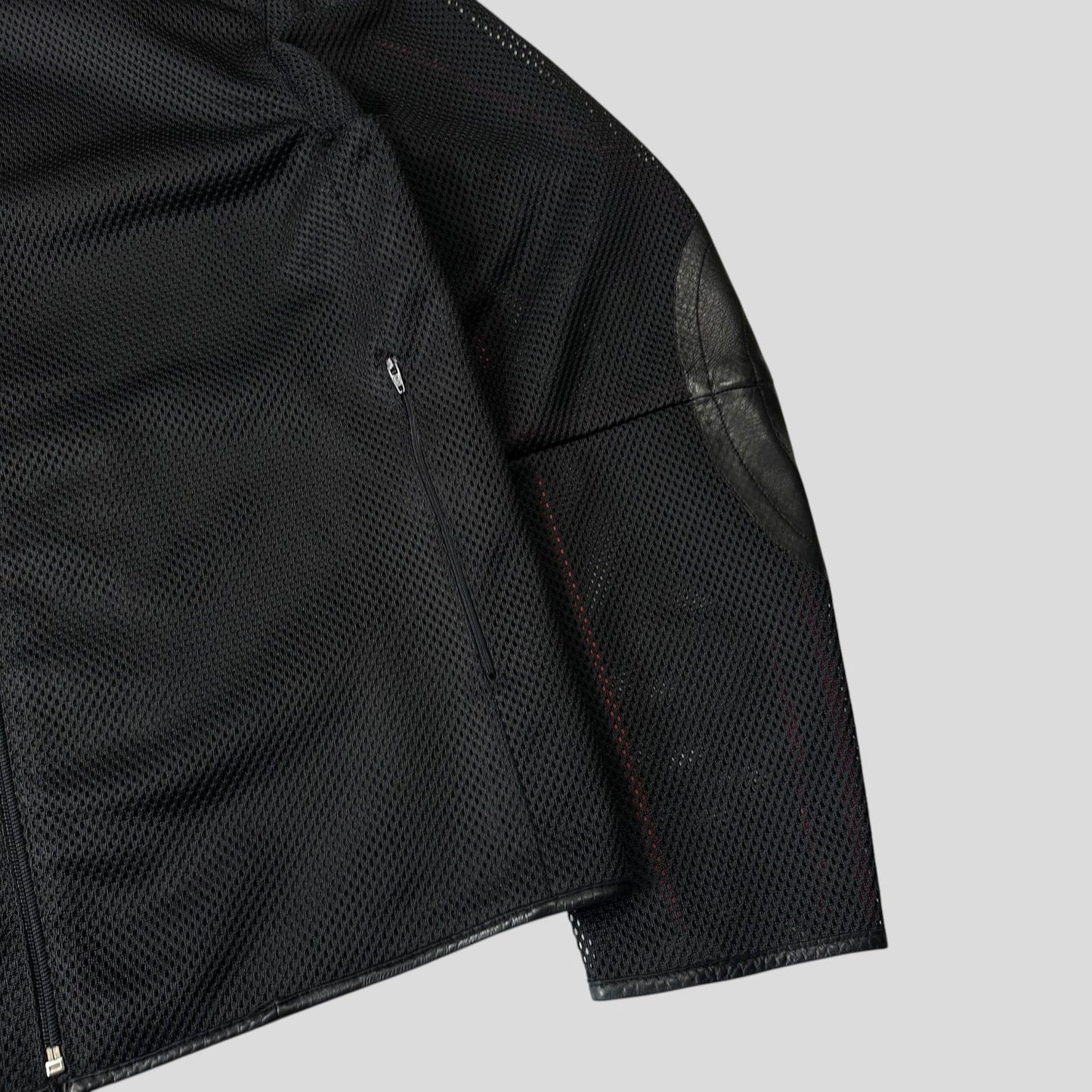 Prada Sport SS00 SAMPLE Mesh + Leather Moto Jacket - IT54 | Default Title, Multicoloured