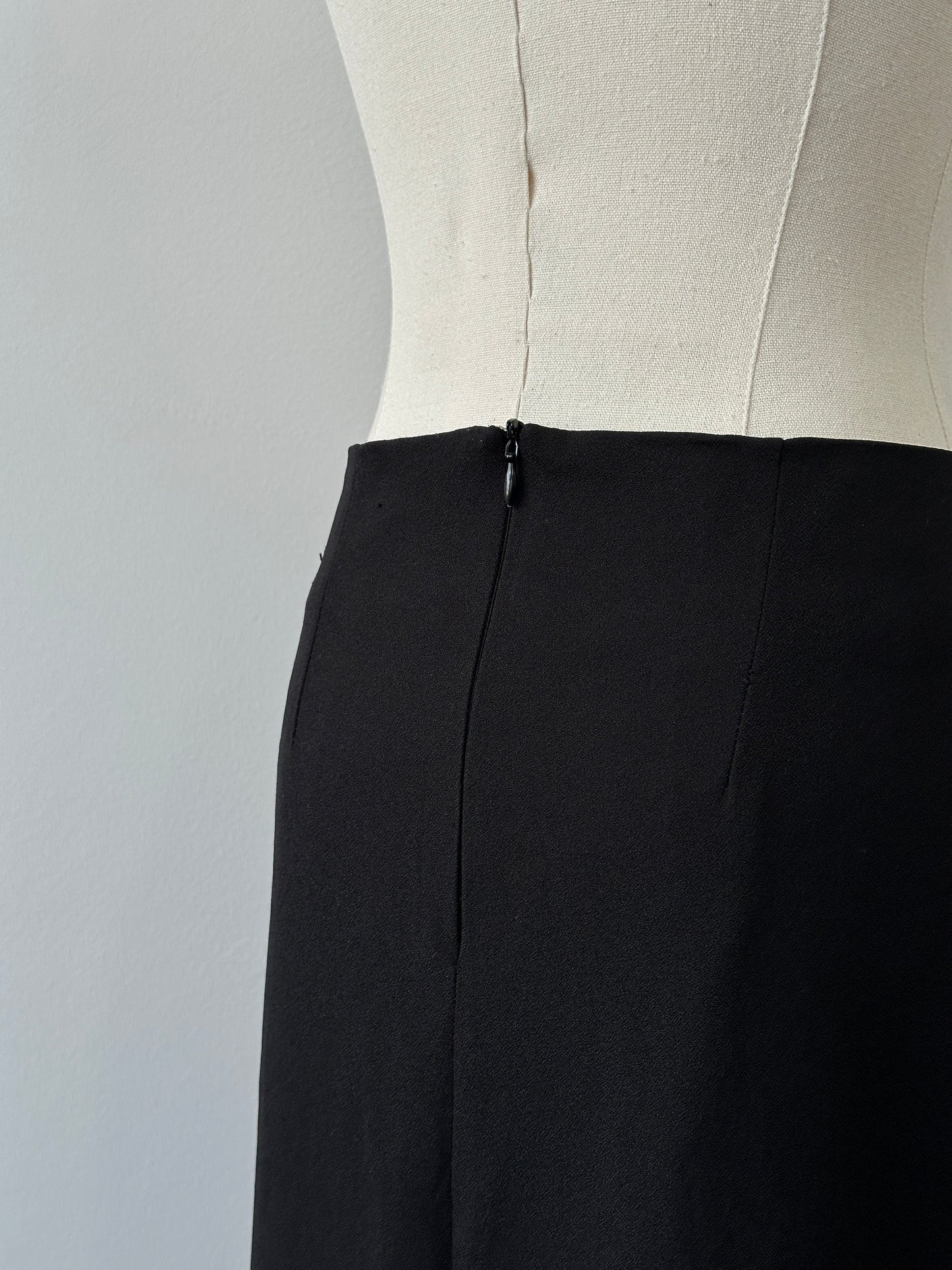 Vintage 2000s Crepe Fishtail Maxi Skirt - W26