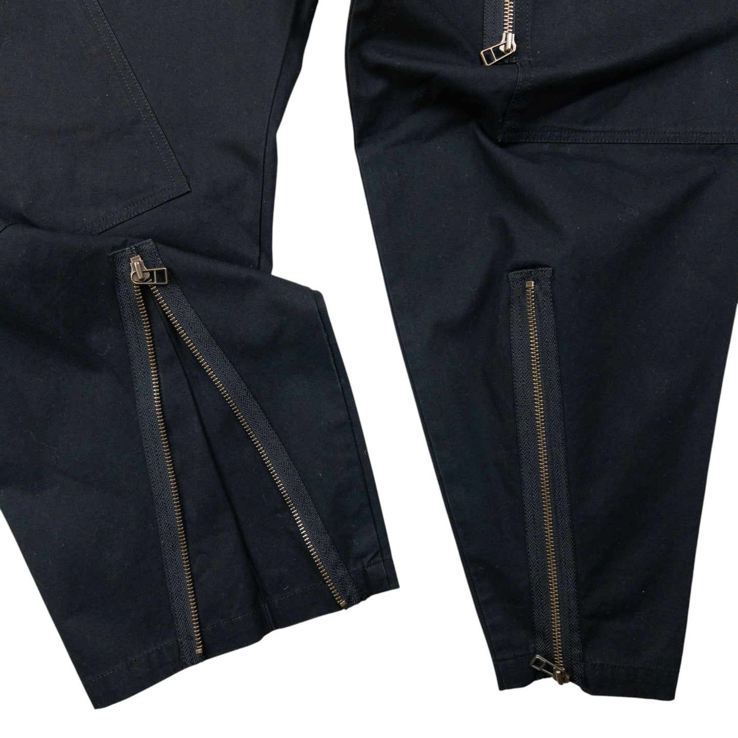 Vintage 2000s Yohji Yamamoto Zip Cuff Trousers Size W36 | W36, Black