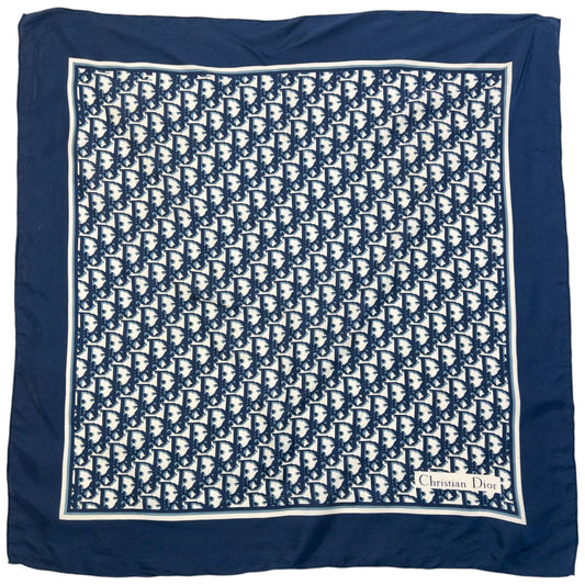 Vintage 2000s Dior Monogram Pixel Silk Scarf | O/S, Cream