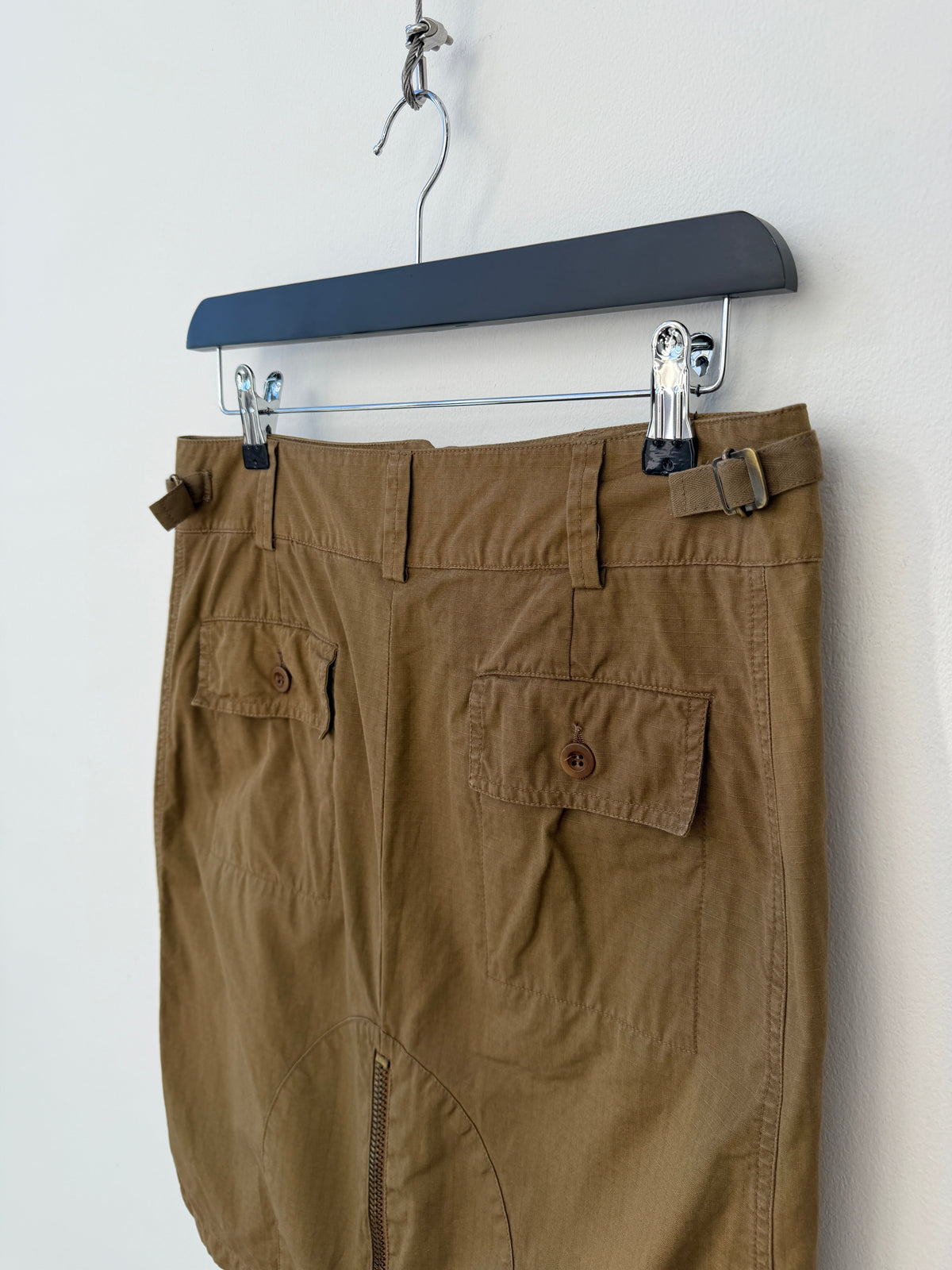 Miu Miu 00s Ripstop Cargo Skirt | Medium, Khaki