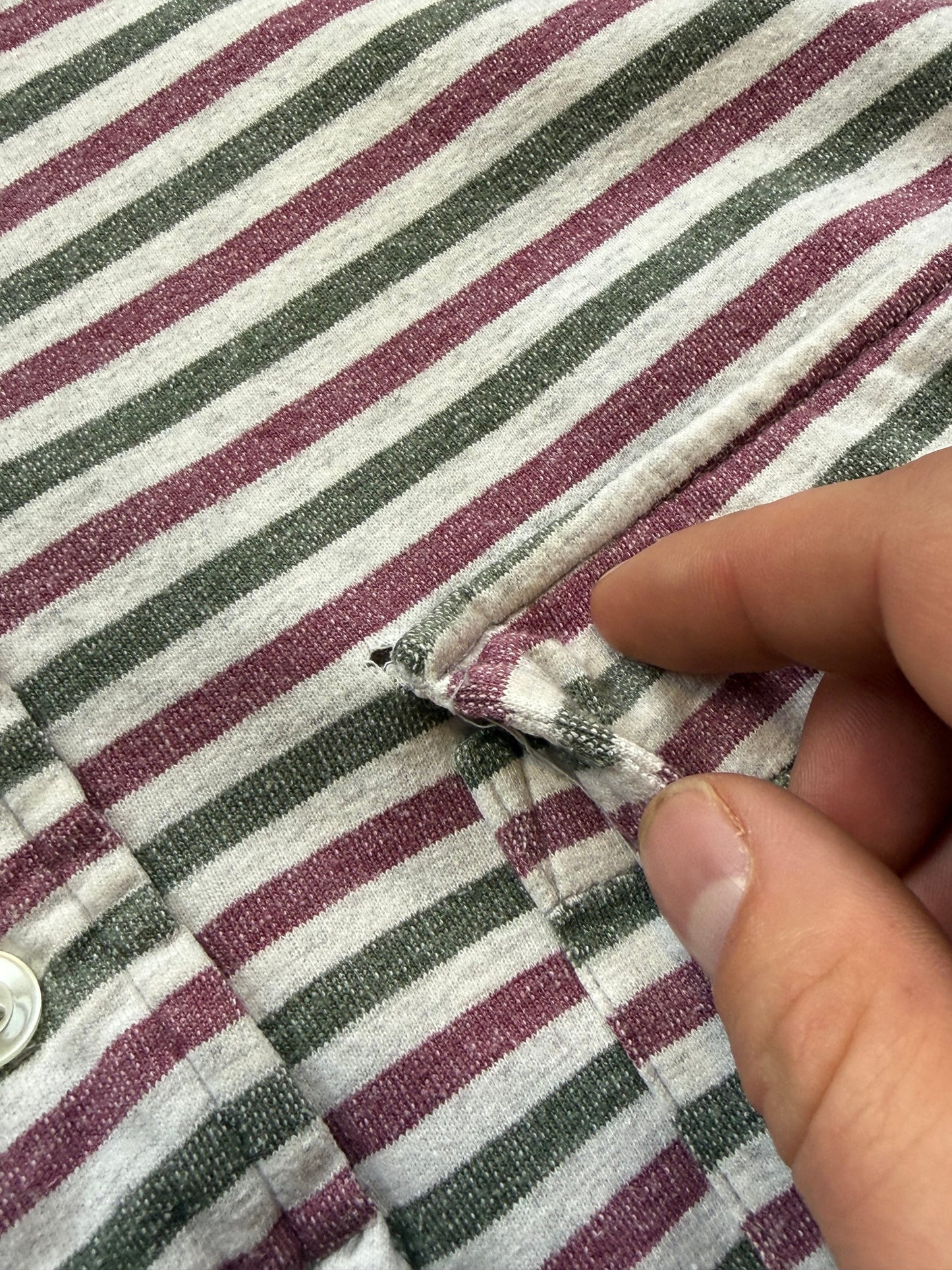 South2 West8 Striped Polo Shirt M