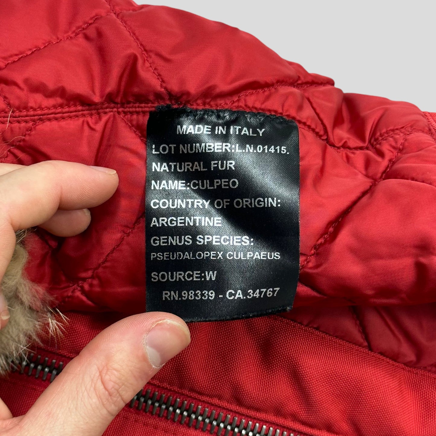Prada Sport 00’s Ballistic Nylon Fox Fur Reversible Quilted Gilet - IT44 | Default Title, Orange