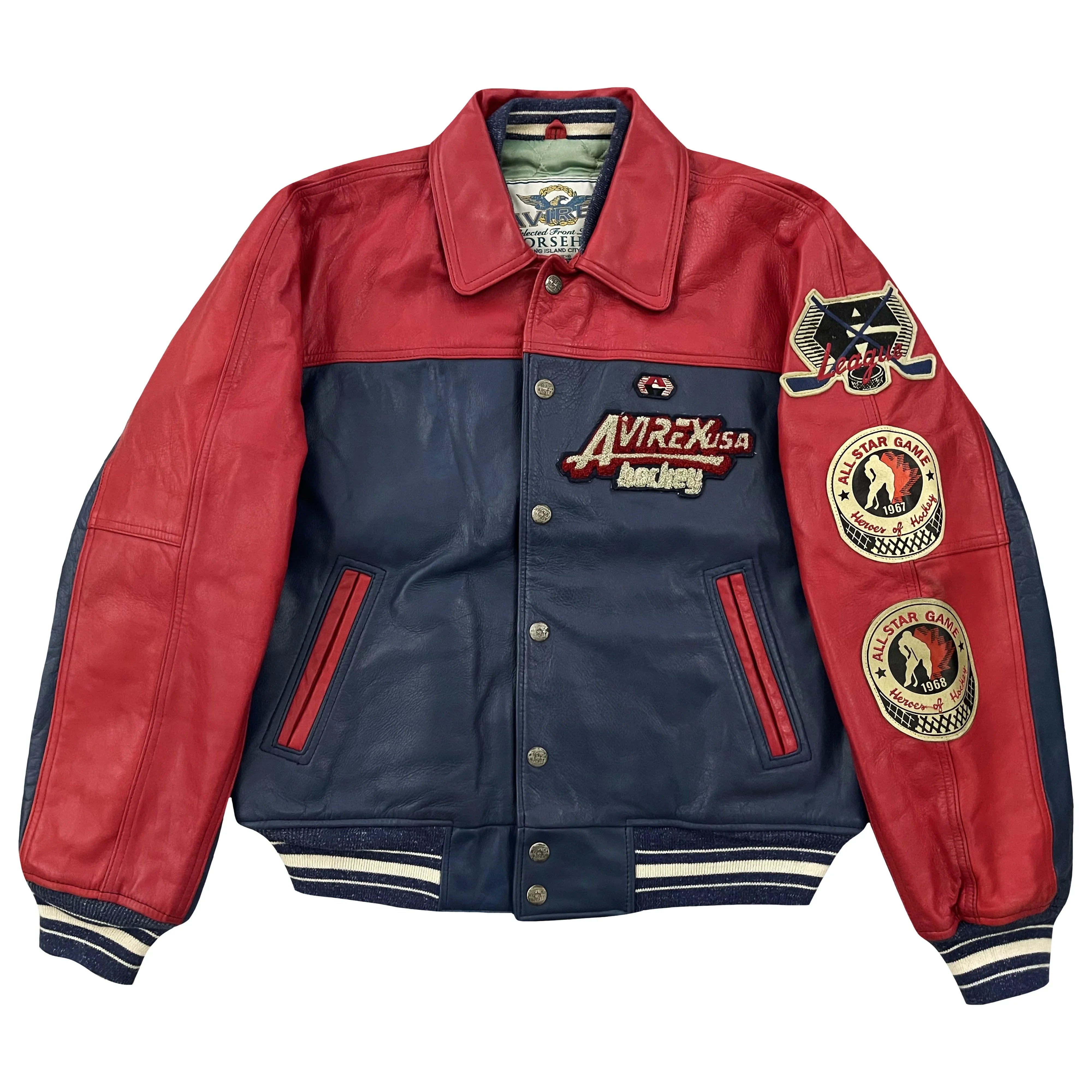 Avirex Hockey League Leather Varsity Jacket M – Known Source