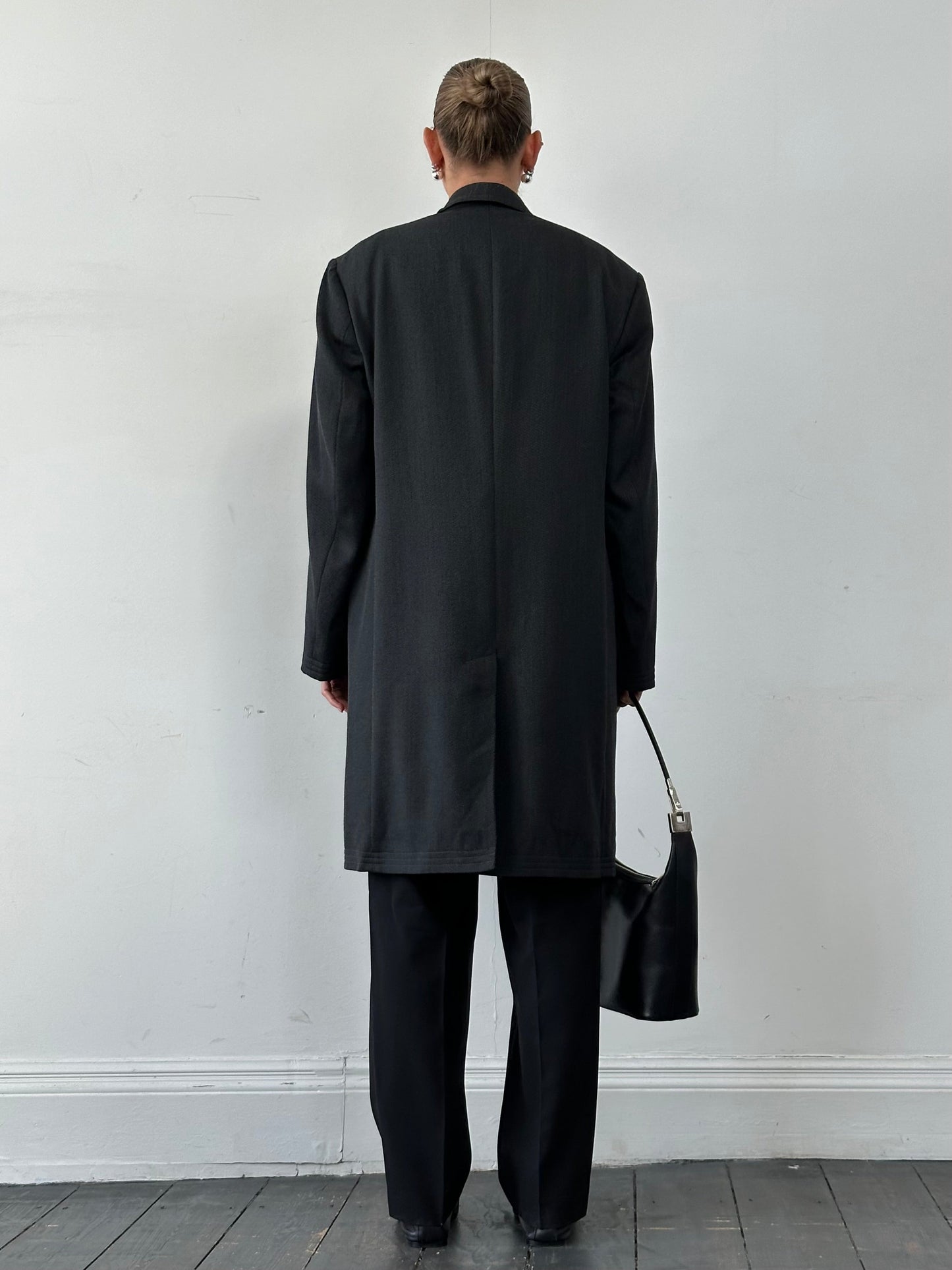 Burberry 1990s Pure Wool Twill Concealed Placket Coat - XXL