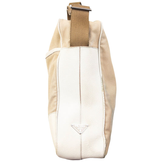 Vintage 2000s Prada Crossbody Bag | O/S, Beige