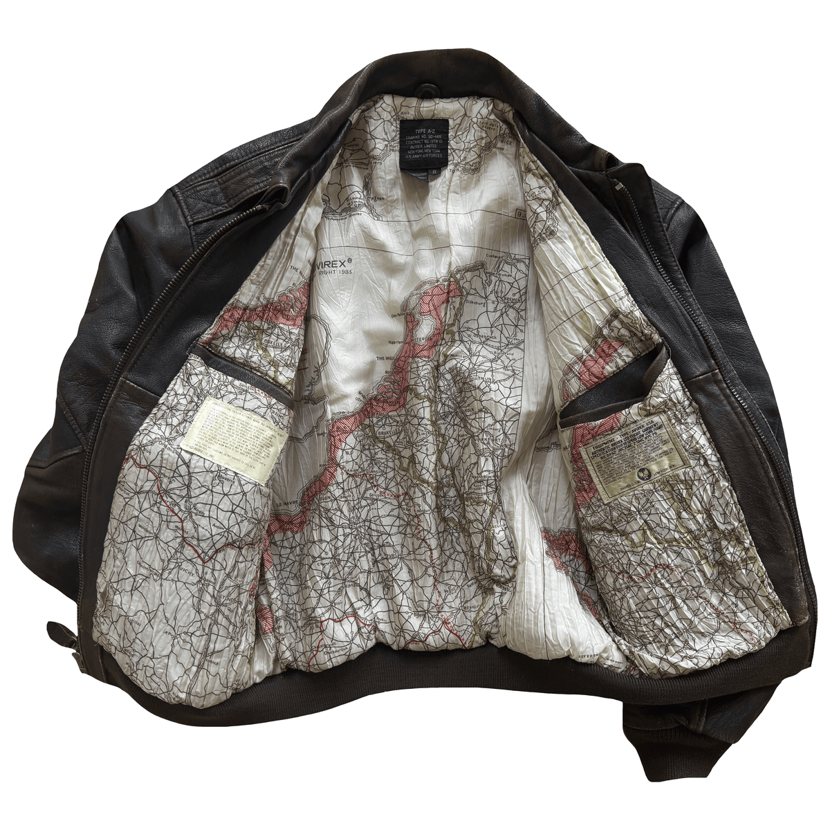 Avirex 1987 'Glen Miller's AAF Band' A2 Leather Flight Jacket - S / M | S / M, Red