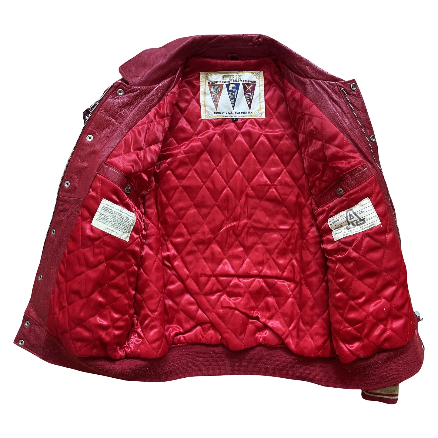 Avirex New York Lions Leather Varsity Jacket - L