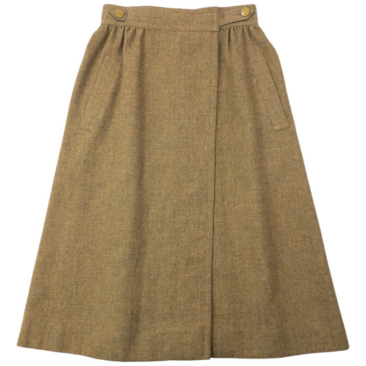 Vintage 80s Issey Miyake Pleated Wool Wrap Skirt Womens Size W25