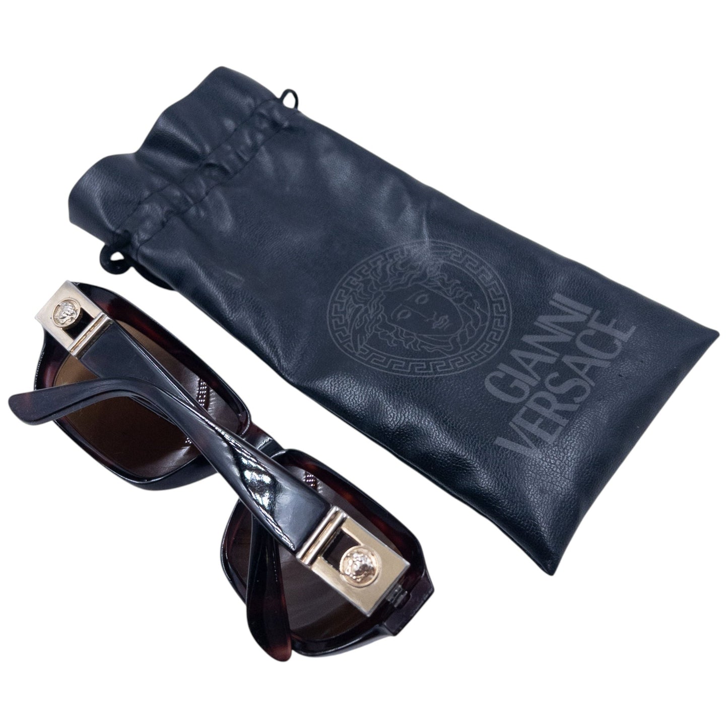 Vintage 90s Gianni Versace Tortoise Shell Sunglasses | O/S, Brown