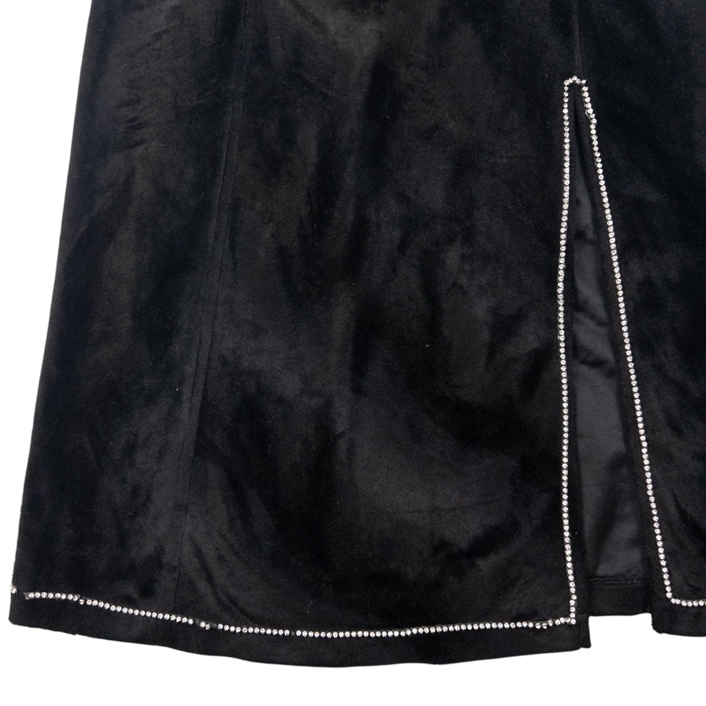 Vintage Armani Jeans Velour Diamonte Trim Dress Womens Size S