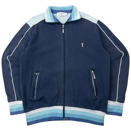 Vintage 2000s YSL Yves Saint Laurent Zip Up Sweatshirt Size M | Medium, Blue