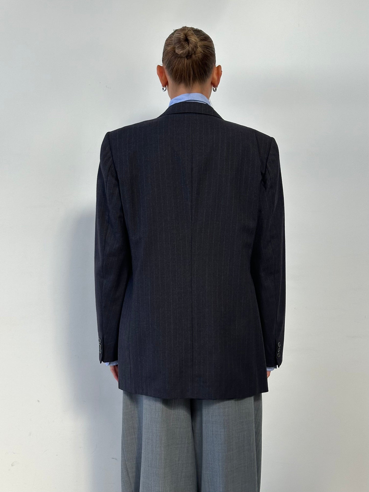 Burberry Pure Wool Stripe Single Breasted Blazer - 44R/XL