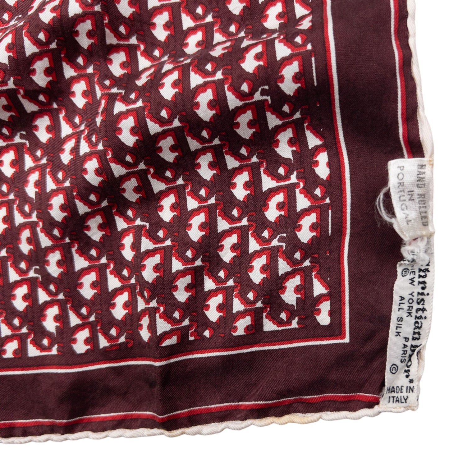 Vintage 80s Dior Monogram Silk Scarf