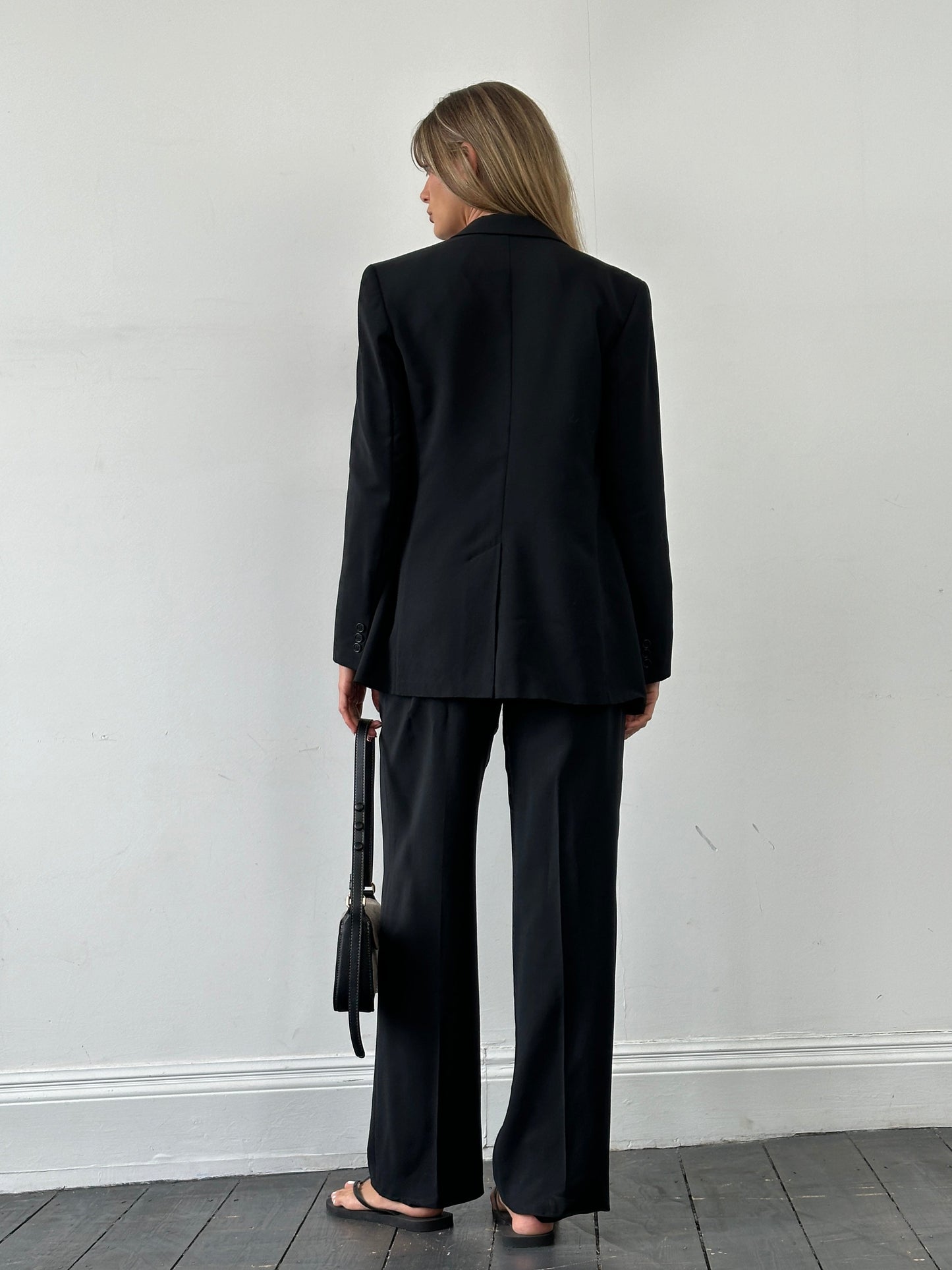 Max Mara Virgin Wool Mohair Unlined Single Breasted Suit - M