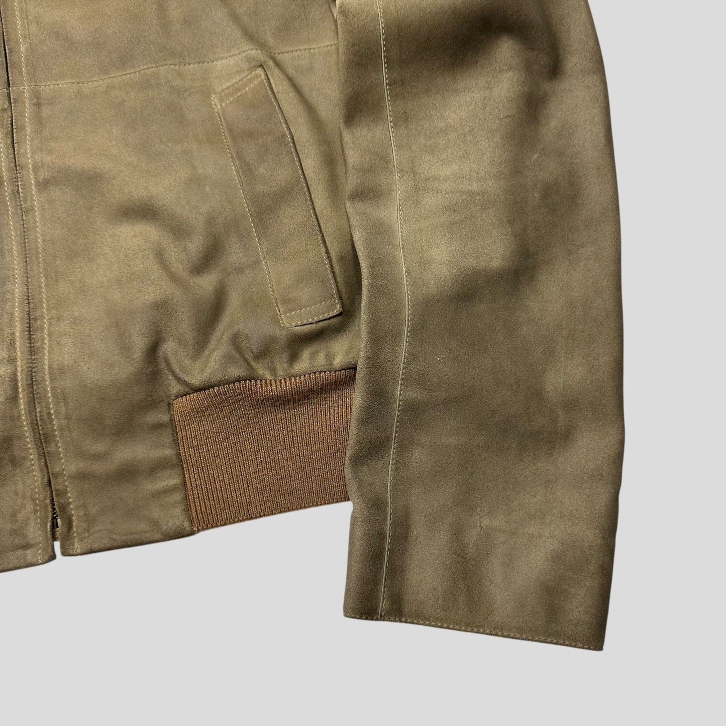 Miu Miu 00’s Suede Leather Cropped Work Jacket - IT50 (M/L) | Default Title, Multicoloured